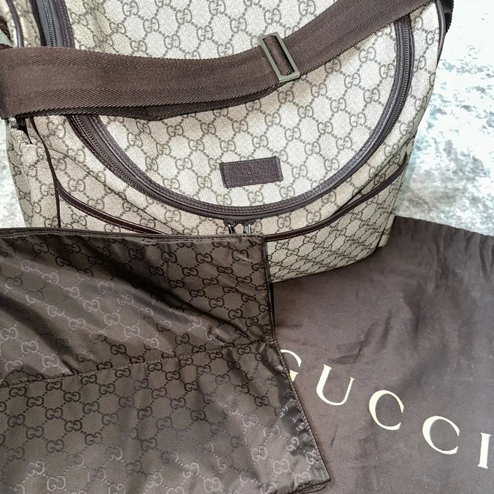 Gucci Brown GG Supreme Coated Canvas Diaper Bag (2019)